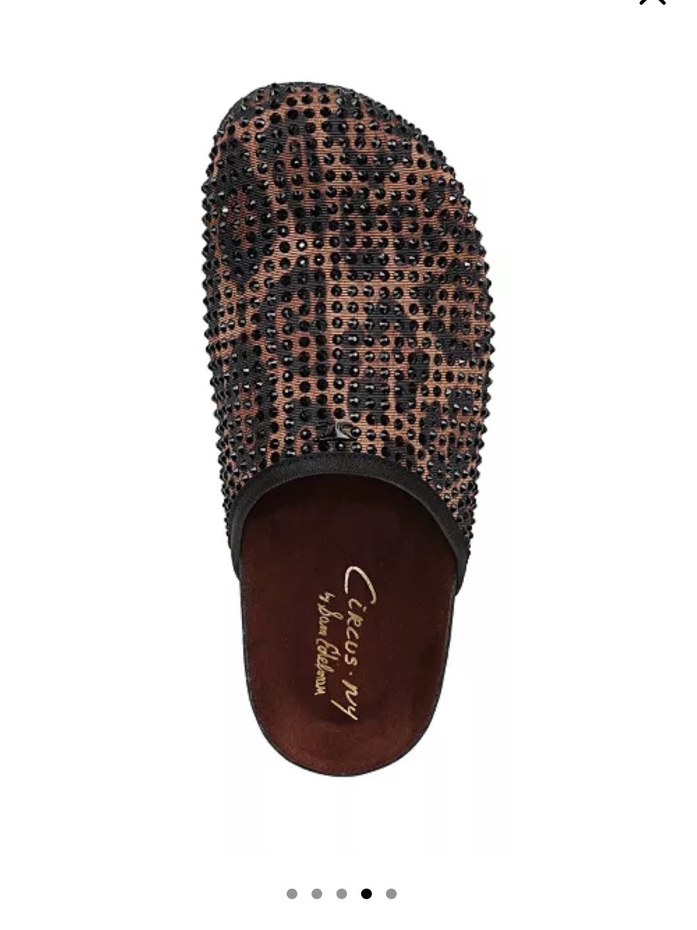 Circus by Sam Edelman Brown and Black Crystal-Embellished Slip-On Mule